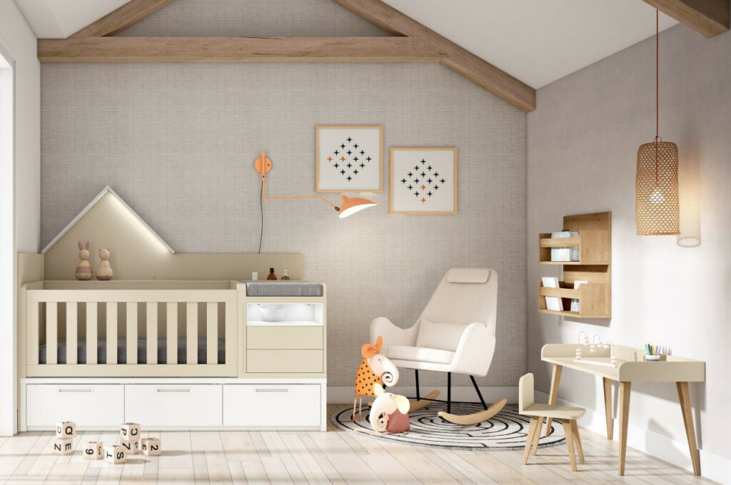 cuna cajones habitación bebé
