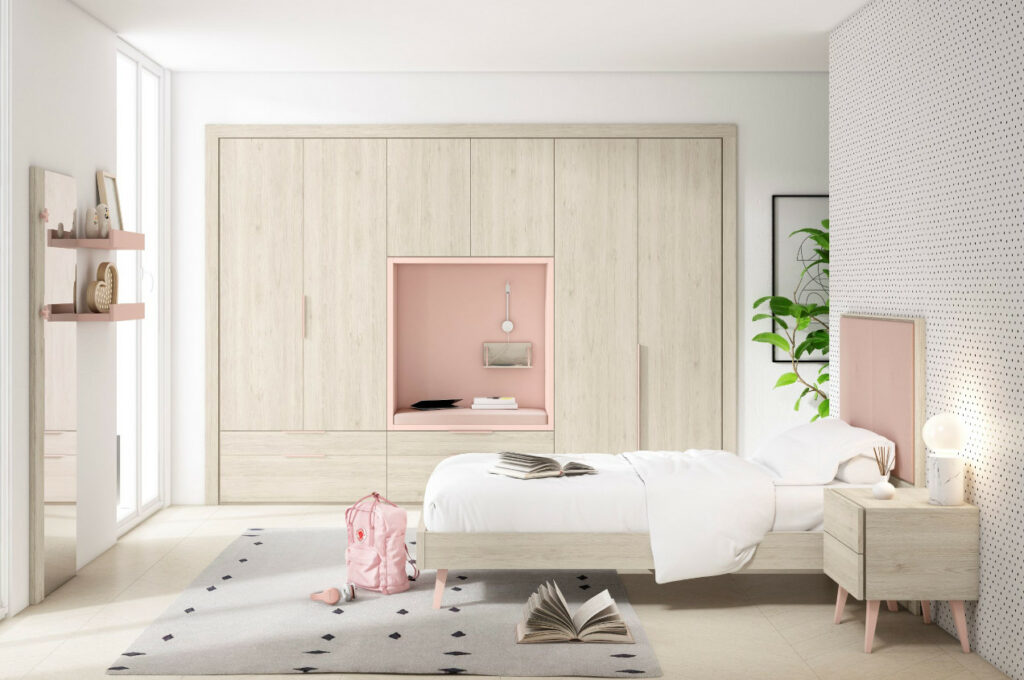dormitorio juvenil madera clara